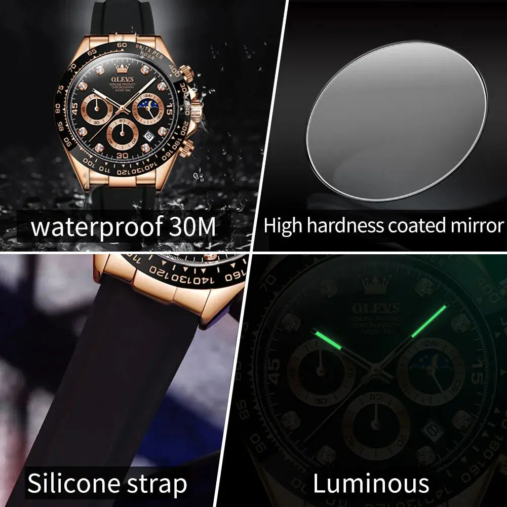 OLEVS 2875 Luxury Quartz Watch for Men Waterproof Sports Timer Calendar Shockproof Luminous Mens Wristwatches Relógio Masculino luxecrown.co.uk