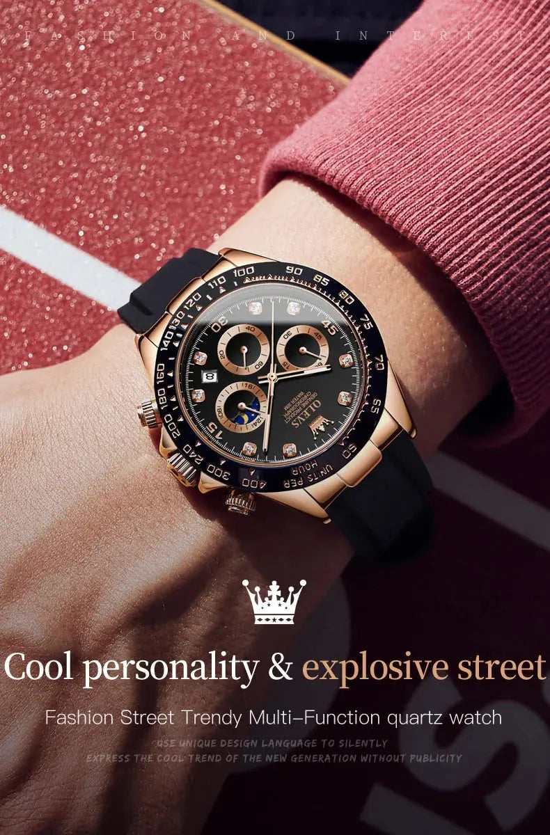 OLEVS 2875 Luxury Quartz Watch for Men Waterproof Sports Timer Calendar Shockproof Luminous Mens Wristwatches Relógio Masculino luxecrown.co.uk