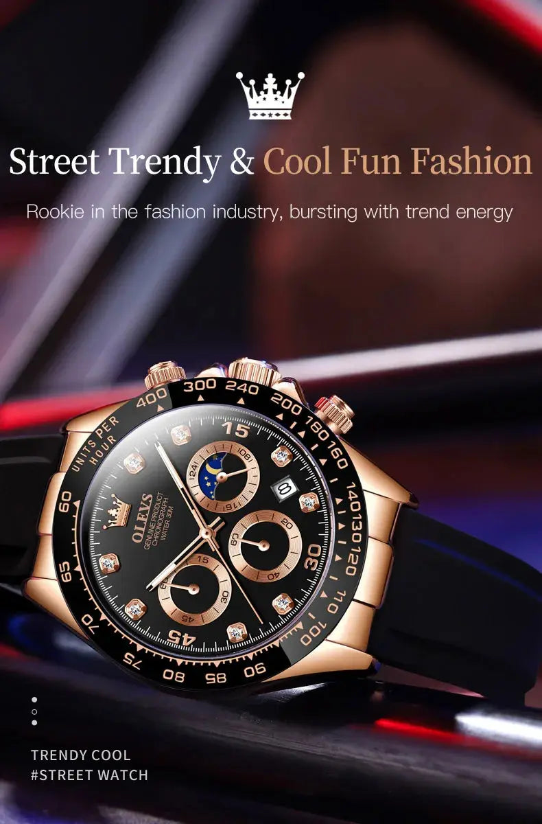OLEVS 2875 Luxury Quartz Watch for Men Waterproof Sports Timer Calendar Shockproof Luminous Mens Wristwatches Relógio Masculino luxecrown.co.uk