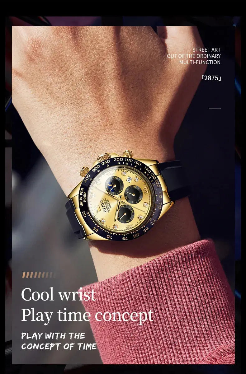 OLEVS 2875 Luxury Quartz Watch for Men Waterproof Sports Timer Calendar Shockproof Luminous Mens Wristwatches Relógio Masculino luxecrown.co.uk