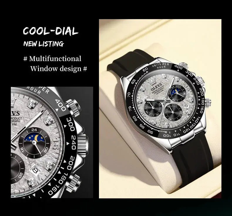 OLEVS 2875 Luxury Quartz Watch for Men Waterproof Sports Timer Calendar Shockproof Luminous Mens Wristwatches Relógio Masculino luxecrown.co.uk