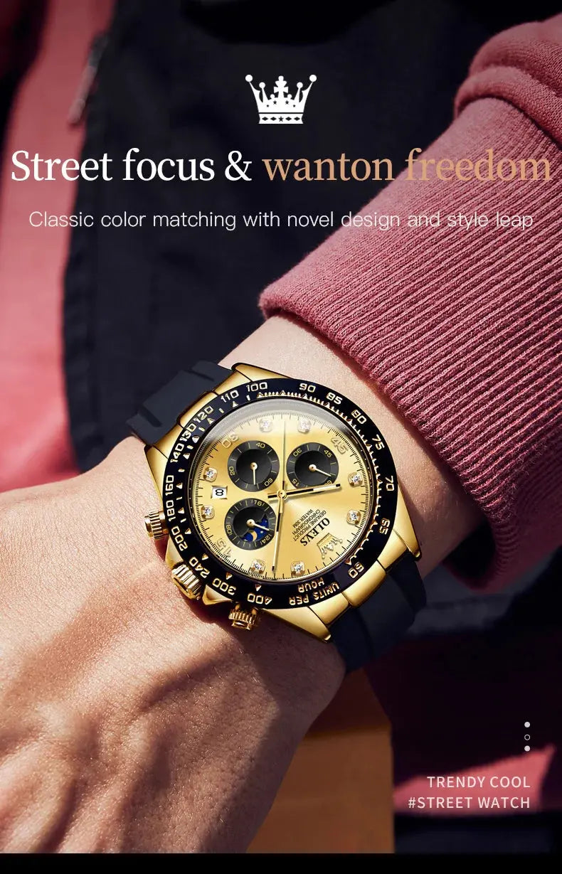 OLEVS 2875 Luxury Quartz Watch for Men Waterproof Sports Timer Calendar Shockproof Luminous Mens Wristwatches Relógio Masculino luxecrown.co.uk