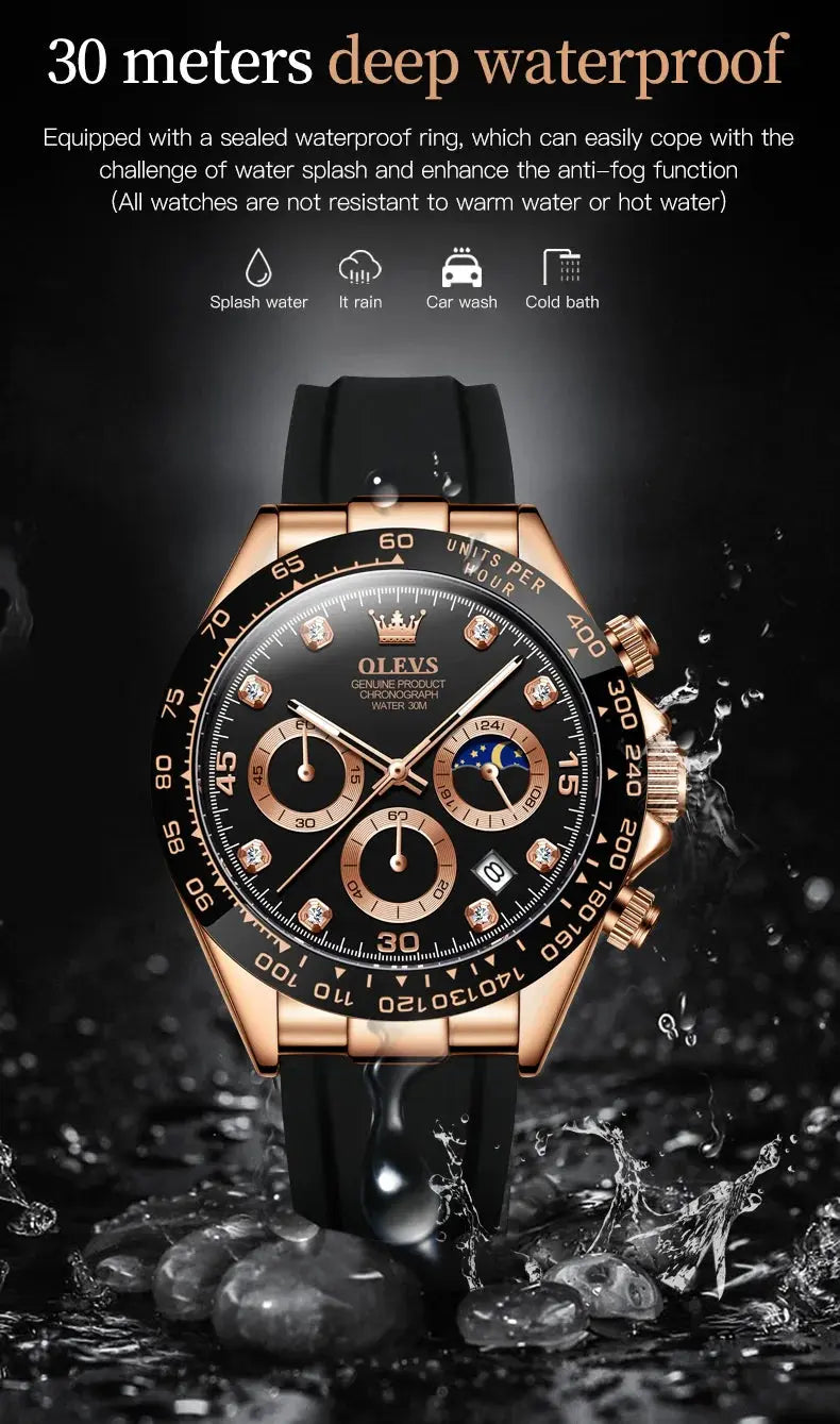 OLEVS 2875 Luxury Quartz Watch for Men Waterproof Sports Timer Calendar Shockproof Luminous Mens Wristwatches Relógio Masculino luxecrown.co.uk