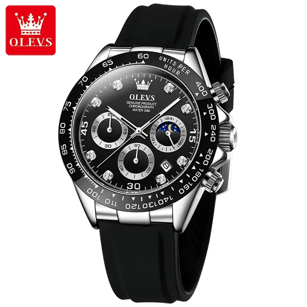 OLEVS 2875 Luxury Quartz Watch for Men Waterproof Sports Timer Calendar Shockproof Luminous Mens Wristwatches Relógio Masculino luxecrown.co.uk