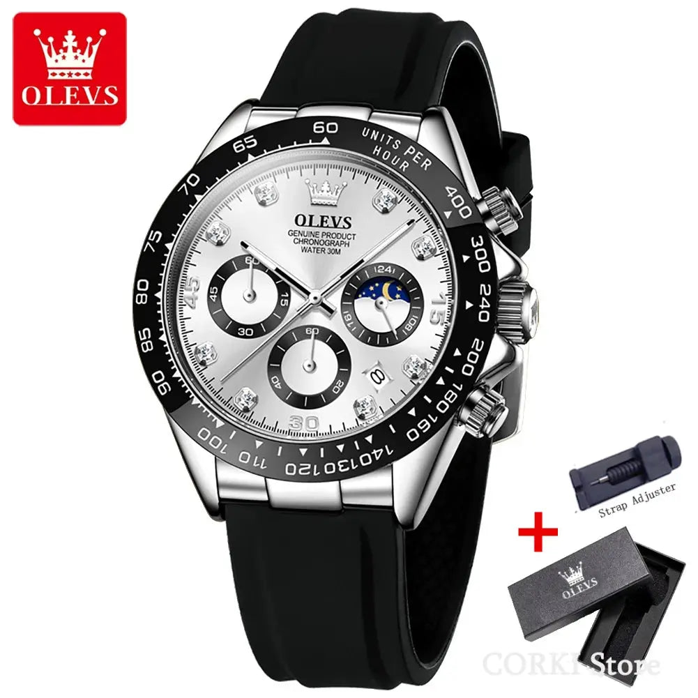 OLEVS 2875 Luxury Quartz Watch for Men Waterproof Sports Timer Calendar Shockproof Luminous Mens Wristwatches Relógio Masculino luxecrown.co.uk