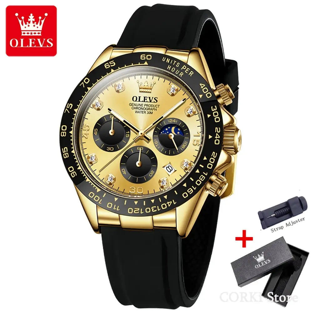 OLEVS 2875 Luxury Quartz Watch for Men Waterproof Sports Timer Calendar Shockproof Luminous Mens Wristwatches Relógio Masculino luxecrown.co.uk