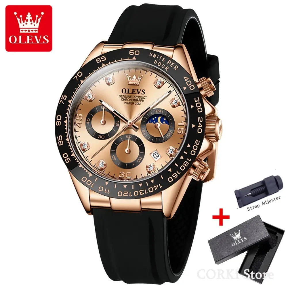 OLEVS 2875 Luxury Quartz Watch for Men Waterproof Sports Timer Calendar Shockproof Luminous Mens Wristwatches Relógio Masculino luxecrown.co.uk