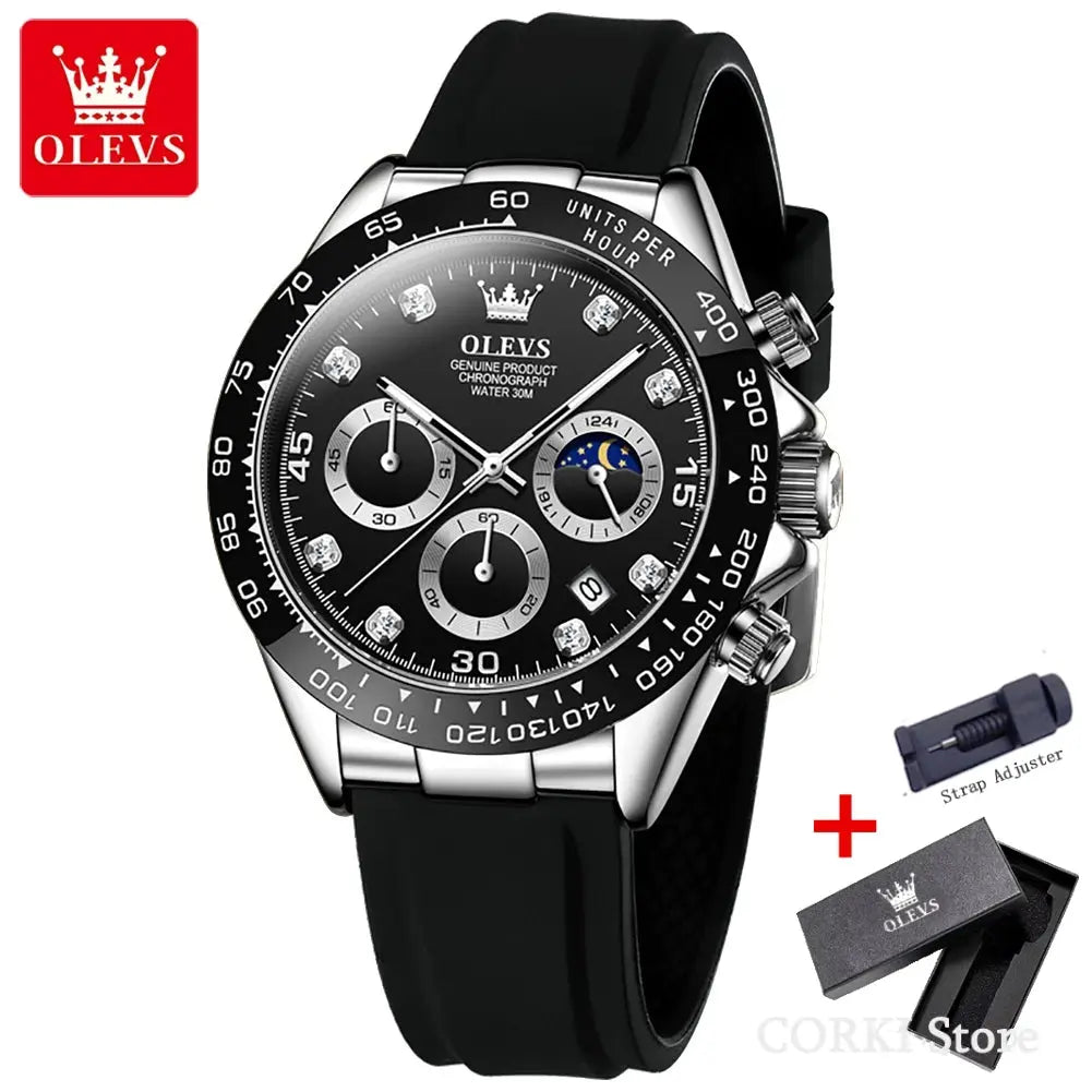OLEVS 2875 Luxury Quartz Watch for Men Waterproof Sports Timer Calendar Shockproof Luminous Mens Wristwatches Relógio Masculino luxecrown.co.uk