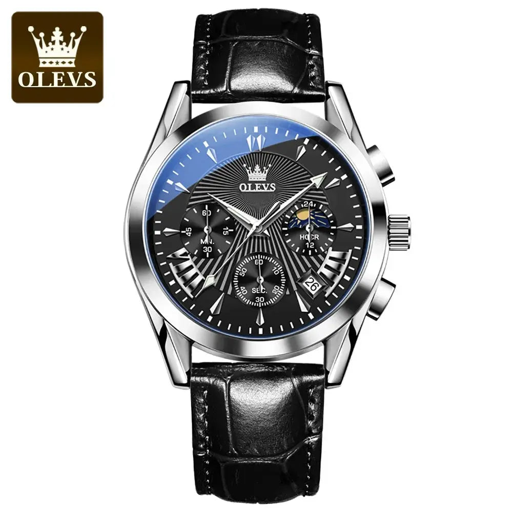 OLEVS 2876 Luxury Quartz Watches for Men Waterproof Chrono Moon Phase Auto Date Original Sports Men's Wristwatches Reloj Hombre luxecrown.co.uk