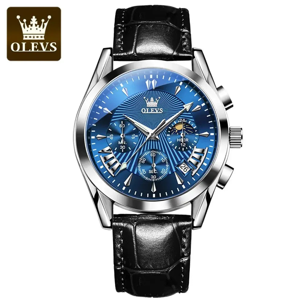 OLEVS 2876 Luxury Quartz Watches for Men Waterproof Chrono Moon Phase Auto Date Original Sports Men's Wristwatches Reloj Hombre luxecrown.co.uk