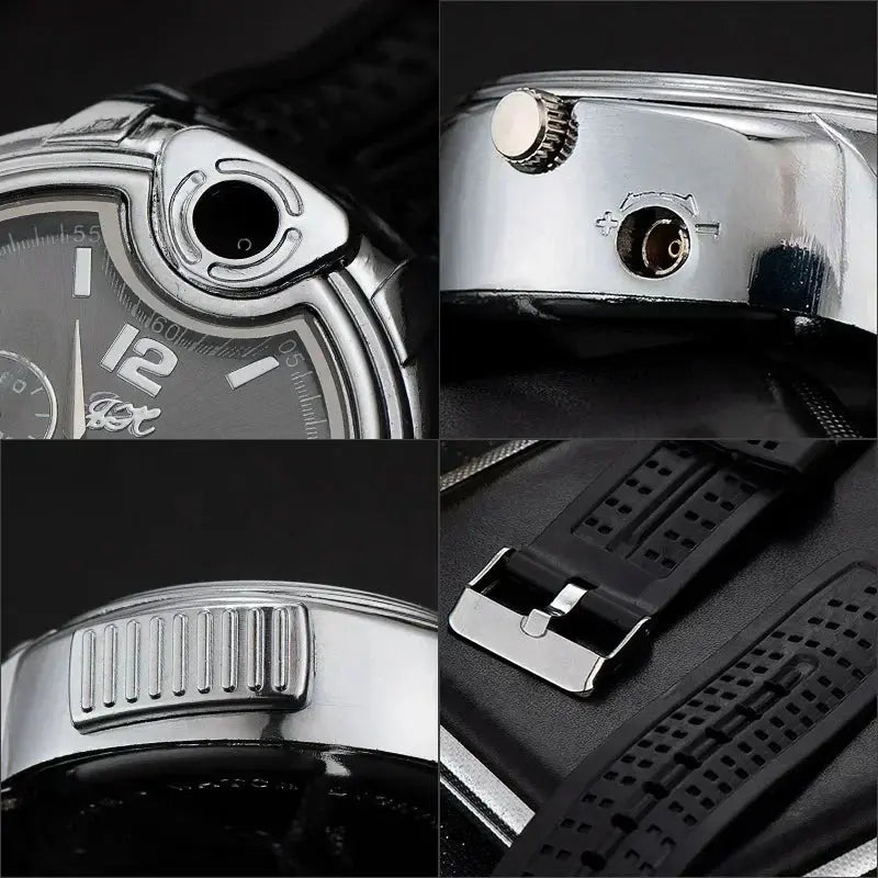 Outdoor Watch Inflatable Lighter Fashion Metal Gas Windproof Portable Open Flame Lighter Smoking Cool Personality Gift 2025 New luxecrown.co.uk