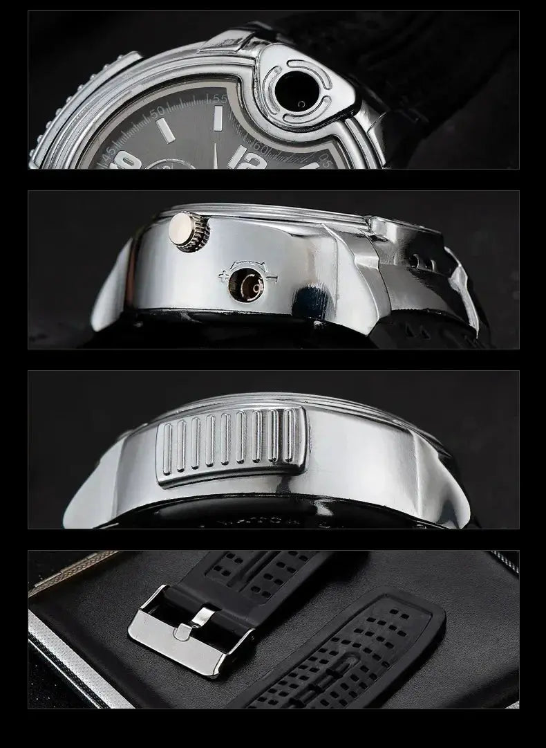 Outdoor Watch Inflatable Lighter Fashion Metal Gas Windproof Portable Open Flame Lighter Smoking Cool Personality Gift 2025 New luxecrown.co.uk