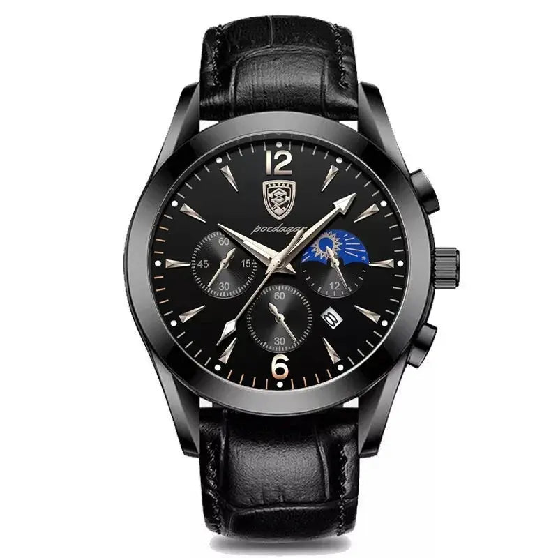 POEDAGAR Men Watch New Top Brand Luxury Waterproof Luminous Sport Wristwatch Quartz Military Genuine Leather Relogio Masculino luxecrown.co.uk