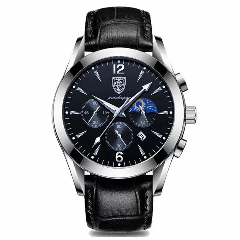 POEDAGAR Men Watch New Top Brand Luxury Waterproof Luminous Sport Wristwatch Quartz Military Genuine Leather Relogio Masculino luxecrown.co.uk