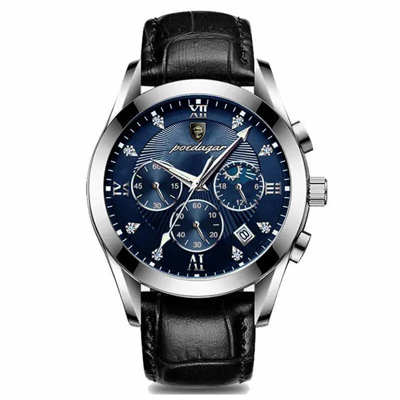 POEDAGAR Men Watch New Top Brand Luxury Waterproof Luminous Sport Wristwatch Quartz Military Genuine Leather Relogio Masculino luxecrown.co.uk