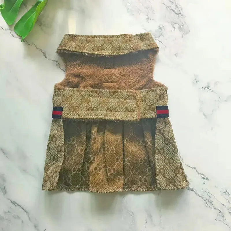 Pet Couple Clothing Designer Luxury Women Dog Dress Men Dog Chest Back Vest Puppy Clothes Beautiful Skirt Traction Rope Leash luxecrown.co.uk