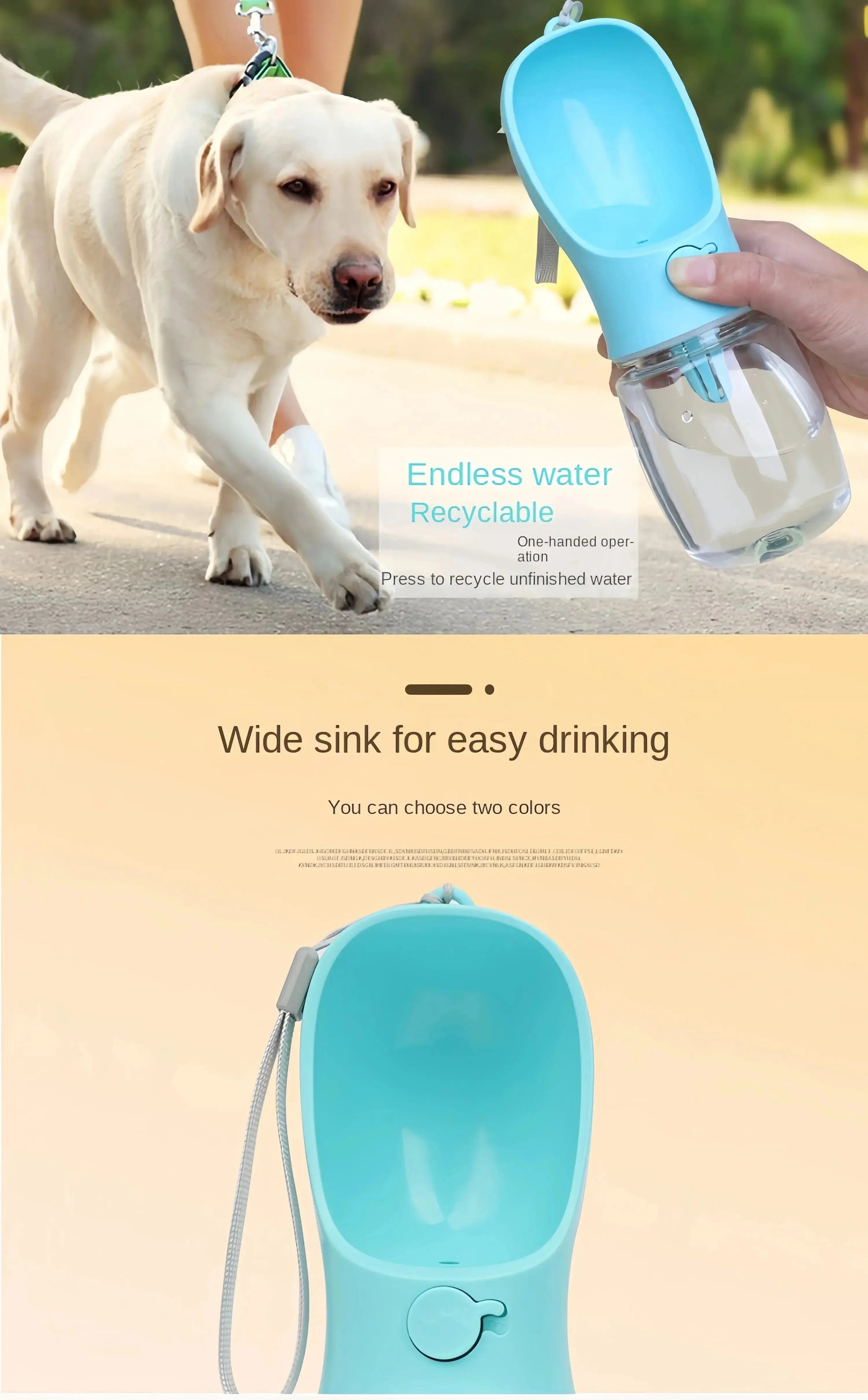 Portable Dog Cat Water Bottle with Storage Food and Water Container for Puppy Pets Dogs Feeder Bowl Outdoor Travel Pet Supplies luxecrown.co.uk