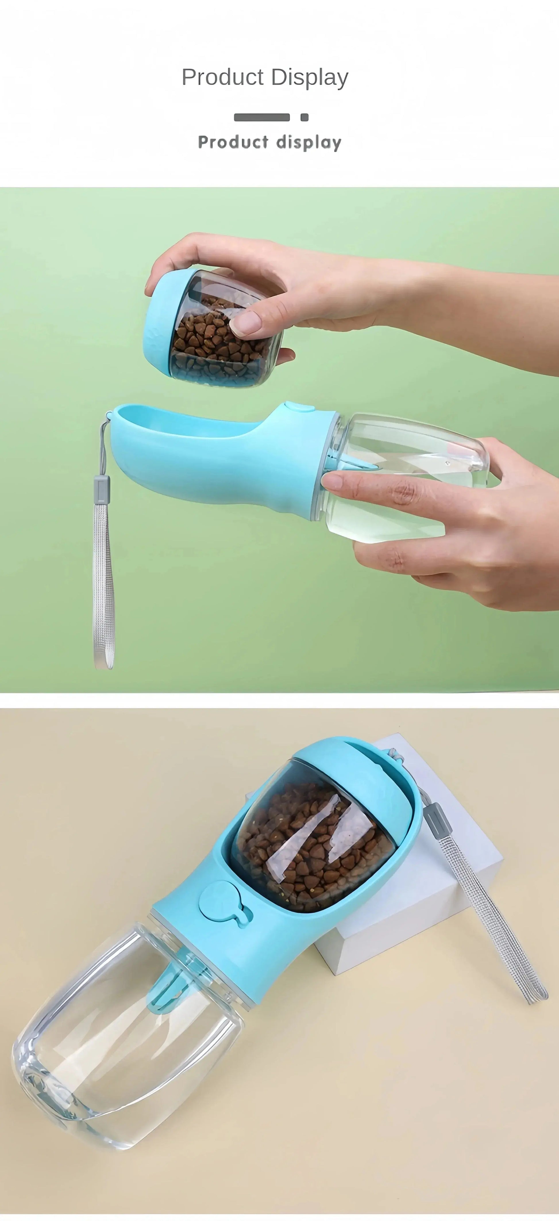 Portable Dog Cat Water Bottle with Storage Food and Water Container for Puppy Pets Dogs Feeder Bowl Outdoor Travel Pet Supplies luxecrown.co.uk
