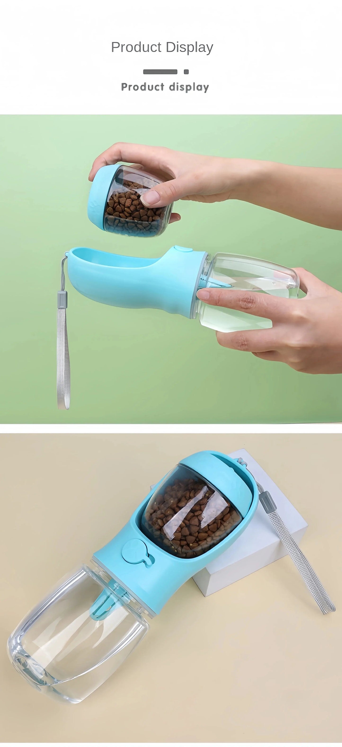 Portable Dog Cat Water Bottle with Storage Food and Water Container for Puppy Pets Dogs Feeder Bowl Outdoor Travel Pet Supplies luxecrown.co.uk