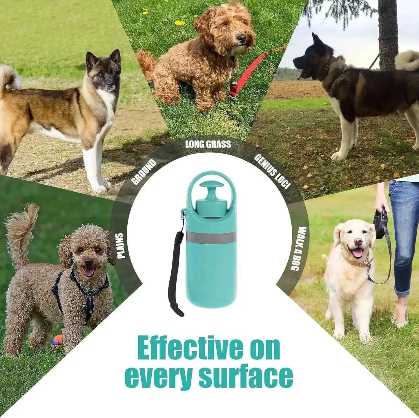 Portable Dog Pooper Scooper No Touch Claw Pickup Tool with Waste Bag Holder Easy One Hand Dog Walking Outdoor Pet Cleanup