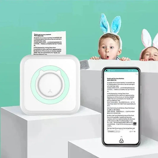 Portable thermal printer Mini Wireless BT 203dpi photo label memo printing error problem transparent sticker color paper Streetsharks