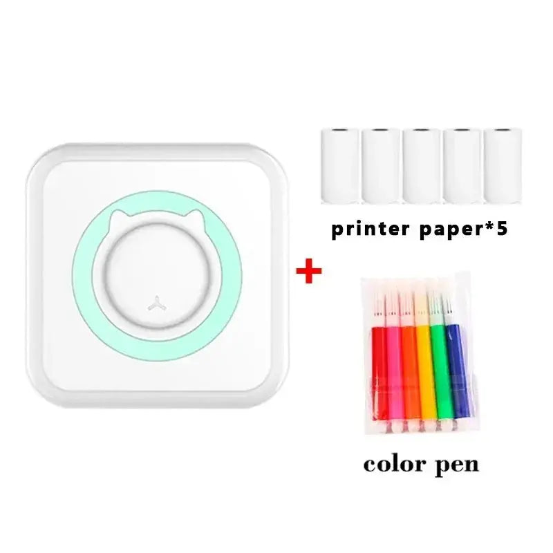 Portable thermal printer Mini Wireless BT 203dpi photo label memo printing error problem transparent sticker color paper - Streetsharks