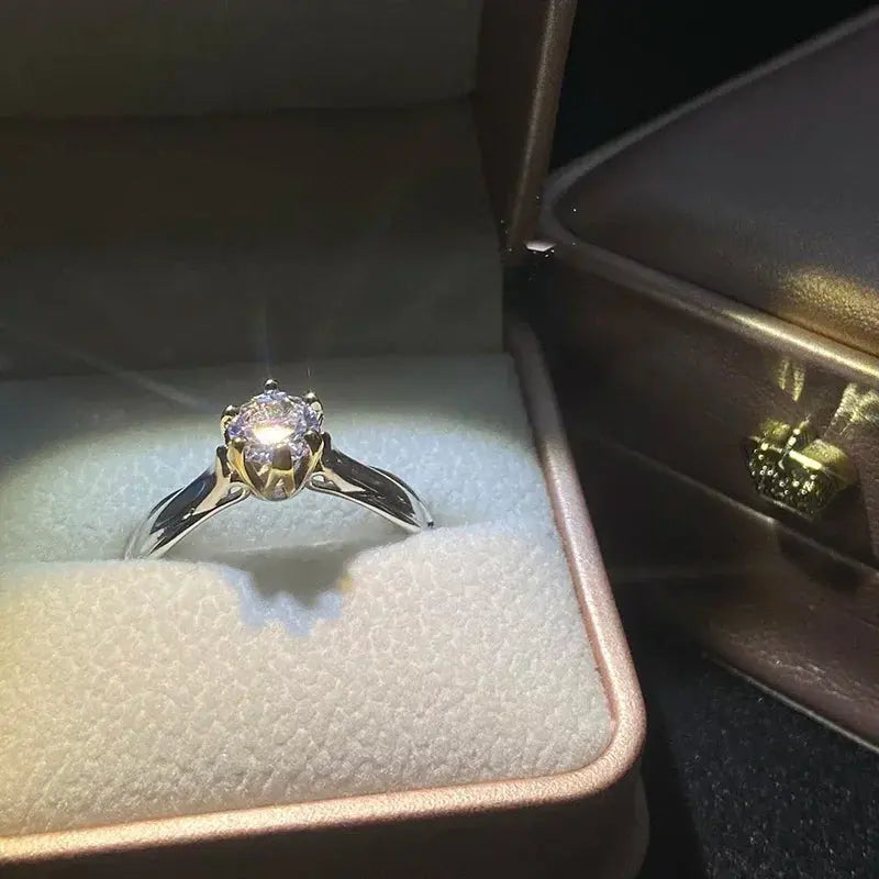 Pure 18K Gold Ring for Women Natural Moissanit Rings with Gemstones Beautiful Jewelry Couples Wedding Accessories New Trend 2023 Streetsharks