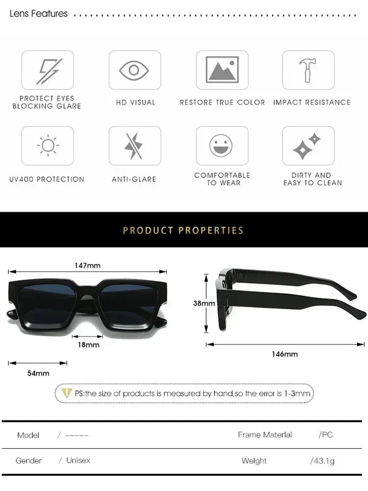Retro Black Millionaire Shades Luxury Sunglasses 2025 For Men Designer Famous Brand Square Sun Glasses Man Women Sunglass luxecrown.co.uk