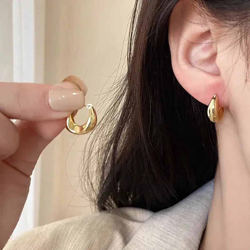 Retro Stainless Steel Twisted Spiral Statement Earrings for Women Girls Party Wedding Jewelry Geometry Gold Color Metal Earrings Streetsharks