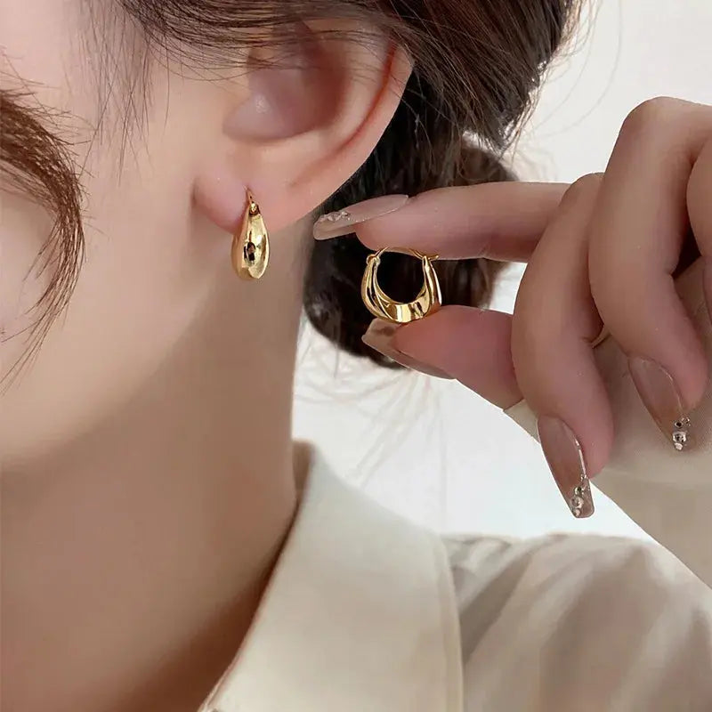 Retro Stainless Steel Twisted Spiral Statement Earrings for Women Girls Party Wedding Jewelry Geometry Gold Color Metal Earrings Streetsharks