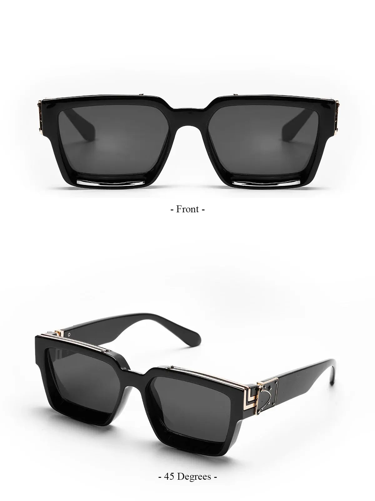 Ruiao Retro Black Millionaire Shades Luxury Sunglasses 2024 For Men Designer Famous Brand Square Sun Glasses Man Women Sunglass Streetsharks