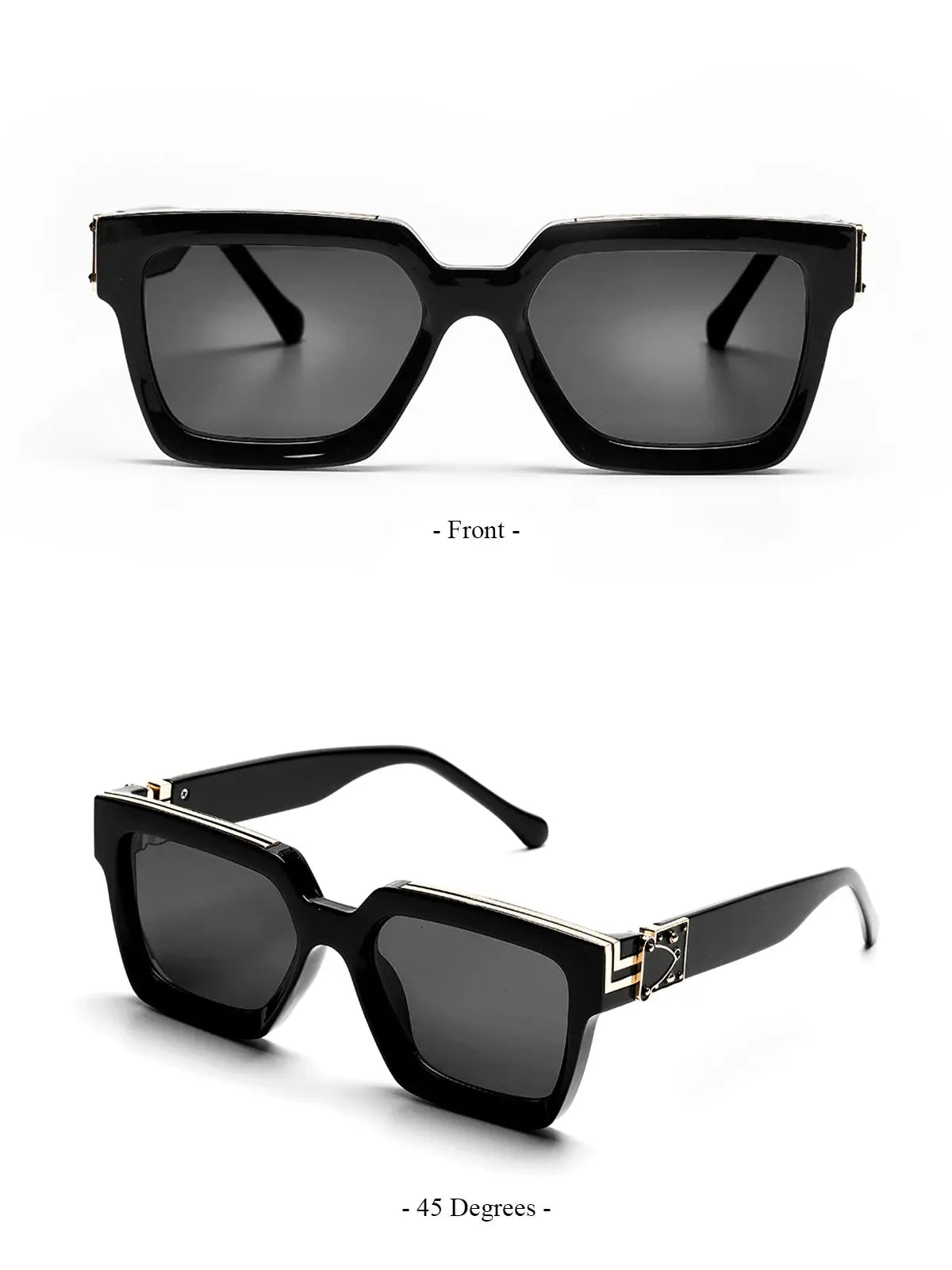 Ruiao Retro Black Millionaire Shades Luxury Sunglasses 2024 For Men Designer Famous Brand Square Sun Glasses Man Women Sunglass Streetsharks