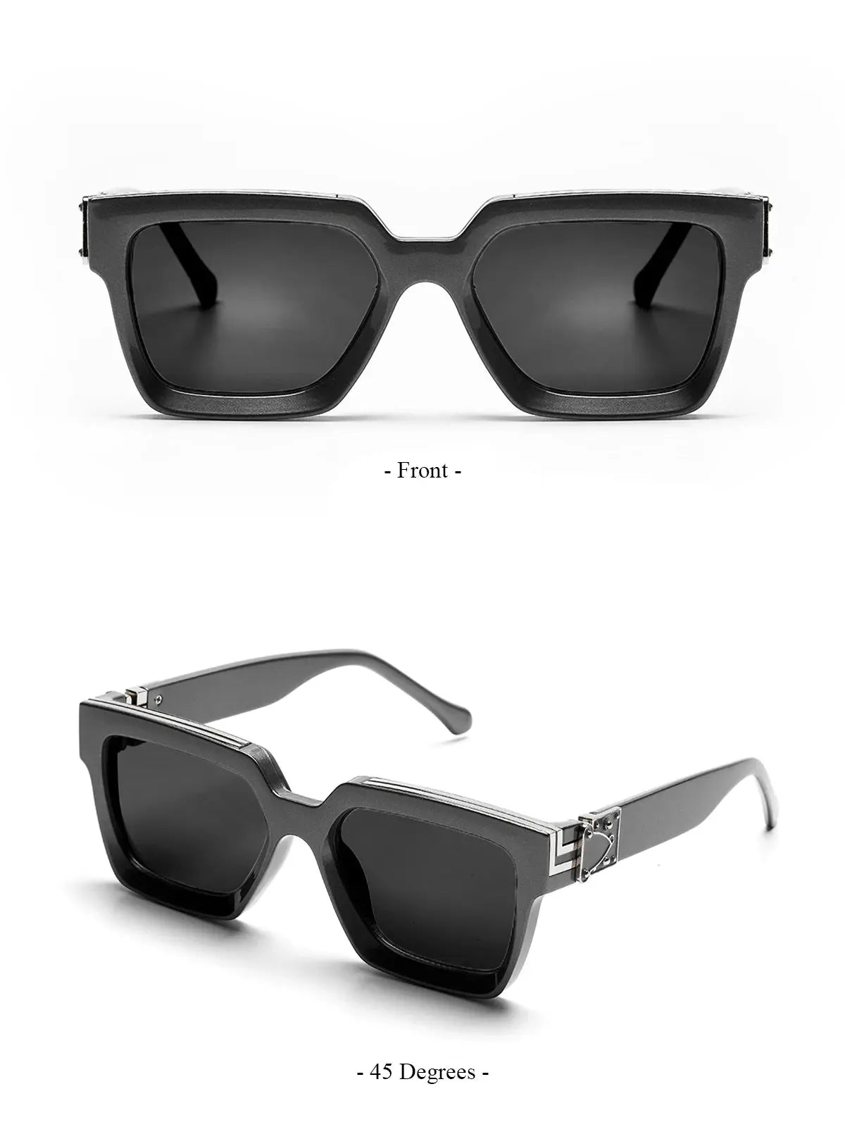 Ruiao Retro Black Millionaire Shades Luxury Sunglasses 2024 For Men Designer Famous Brand Square Sun Glasses Man Women Sunglass Streetsharks