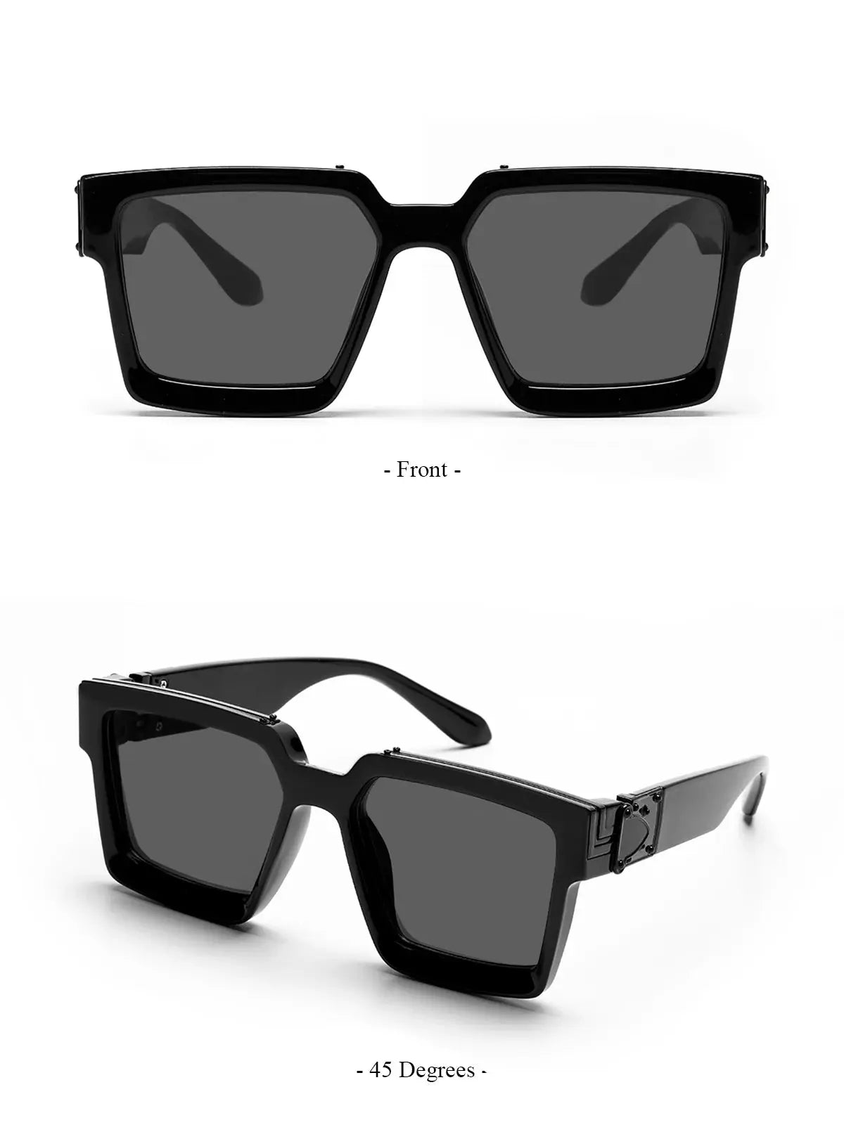 Ruiao Retro Black Millionaire Shades Luxury Sunglasses 2024 For Men Designer Famous Brand Square Sun Glasses Man Women Sunglass Streetsharks