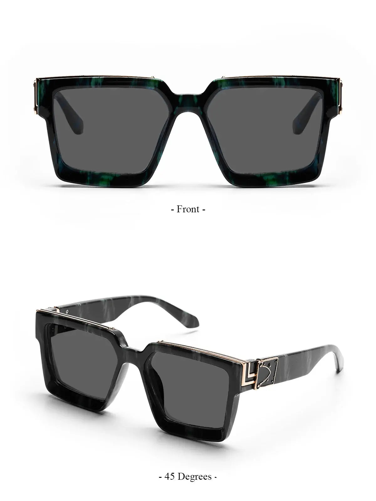 Ruiao Retro Black Millionaire Shades Luxury Sunglasses 2024 For Men Designer Famous Brand Square Sun Glasses Man Women Sunglass Streetsharks