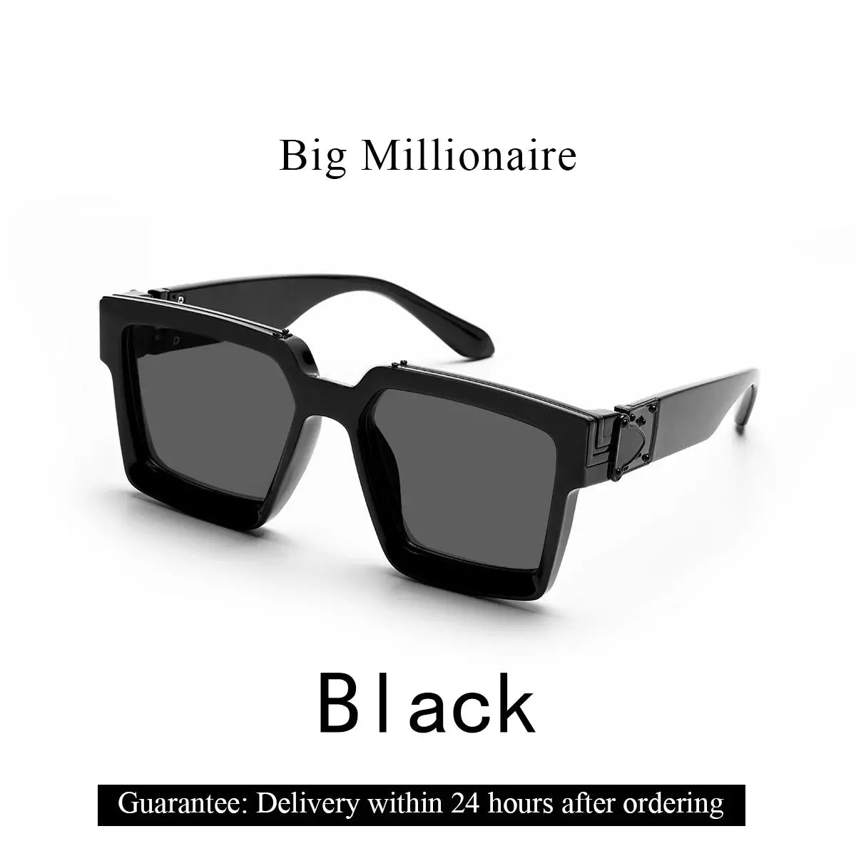 Ruiao Retro Black Millionaire Shades Luxury Sunglasses 2024 For Men Designer Famous Brand Square Sun Glasses Man Women Sunglass Streetsharks