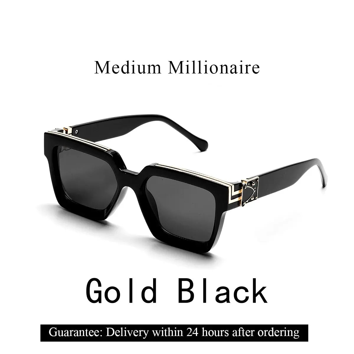 Ruiao Retro Black Millionaire Shades Luxury Sunglasses 2024 For Men Designer Famous Brand Square Sun Glasses Man Women Sunglass Streetsharks