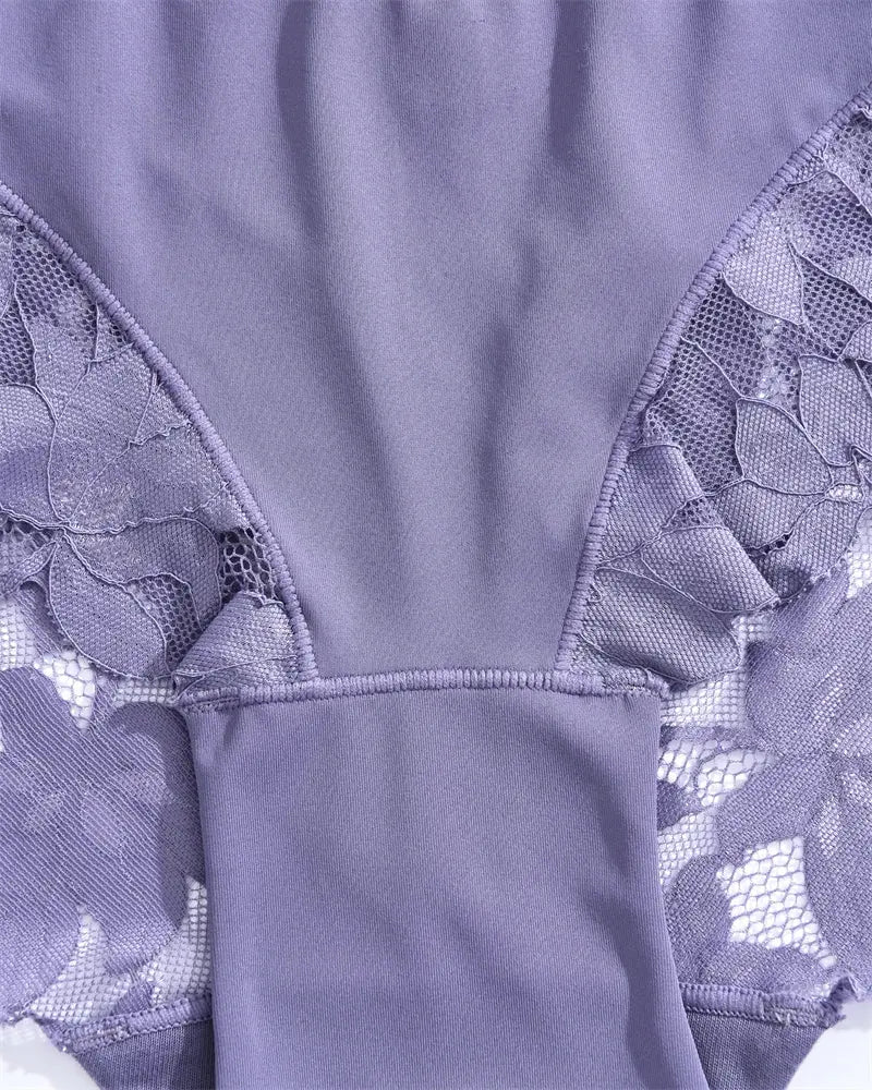 S-XXL Women Lace Panties Patchwork Seamless Underwear Sexy Luxury Hollow Out Solid Briefs Girls' Mid Rise Breathable Lingerie luxecrown.co.uk
