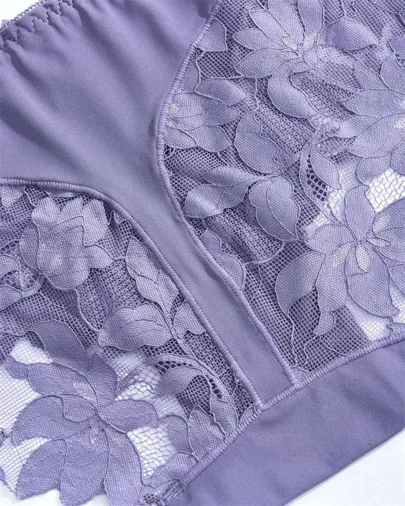 S-XXL Women Lace Panties Patchwork Seamless Underwear Sexy Luxury Hollow Out Solid Briefs Girls' Mid Rise Breathable Lingerie luxecrown.co.uk