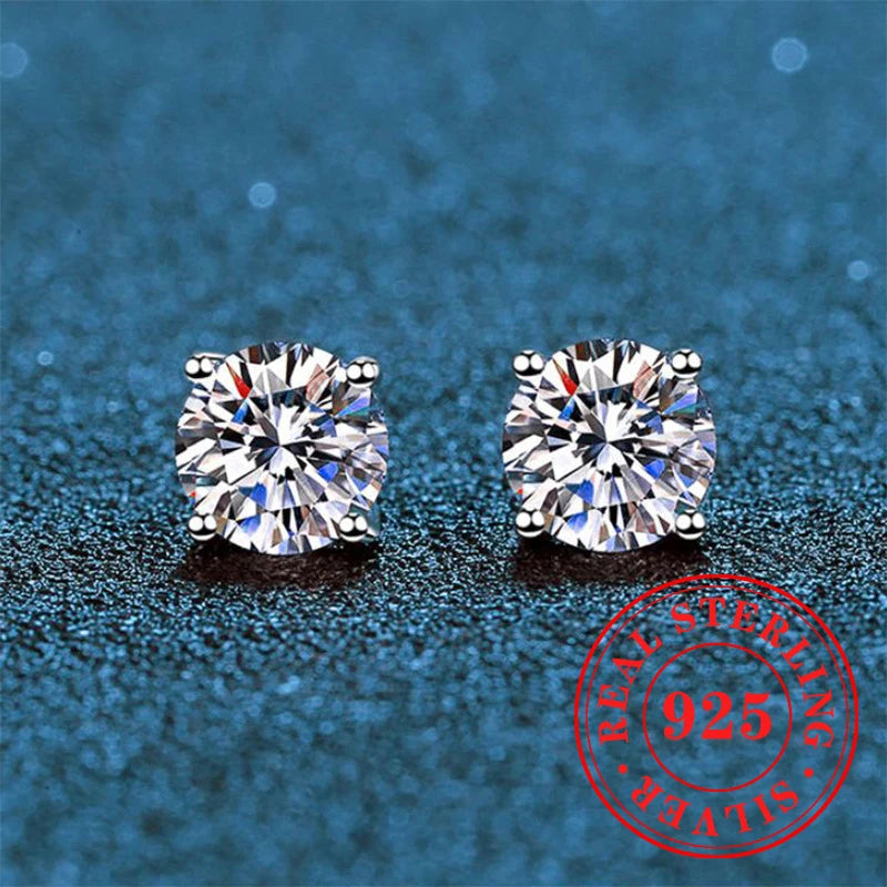 Huitan 925 Sterling Silver Shining White Cubic Zirconia Stud Earrings Luxury High Quality Jewelry Women Wedding Eternity Jewelry Streetsharks