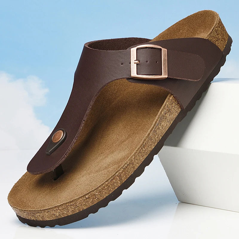 2025 Men's Non-Slip Slippers Quick-Dry Indoor Outdoor Sandals Soft Sole Comfortable Summer Footwear Euro 35-46 Brown/Black luxecrown.co.uk