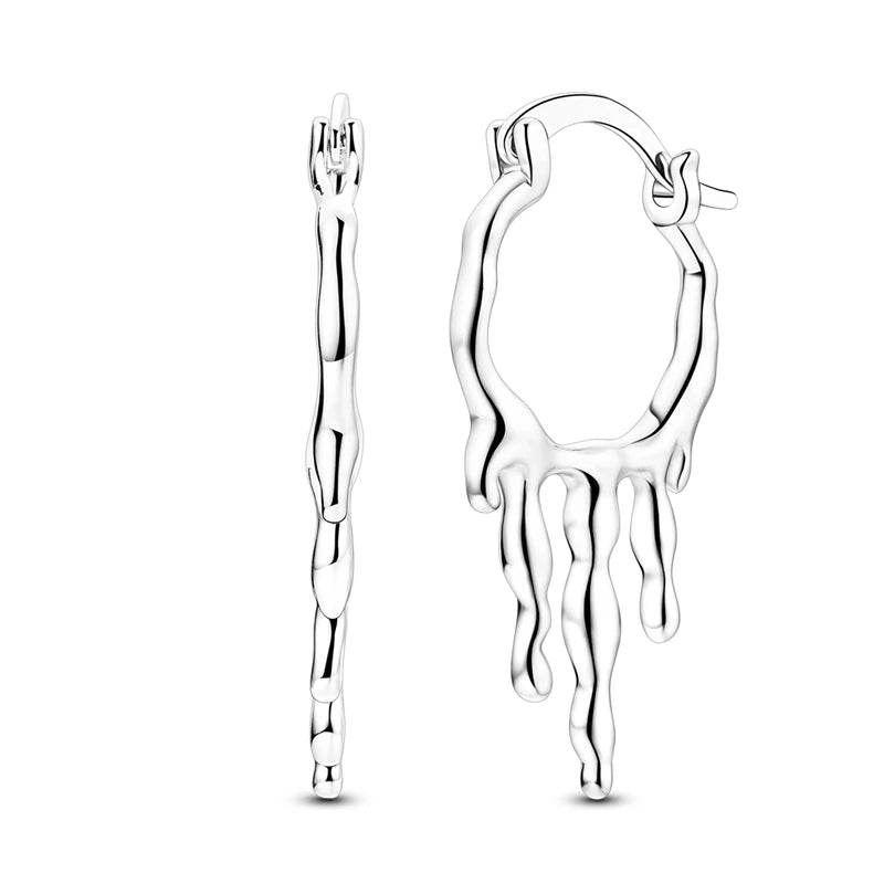 2025 Original 925 Sterling Silver Hoop Earring Zirconia Irregularity Stud Earring For Women Engagement Birthday Jewelry Gift Streetsharks