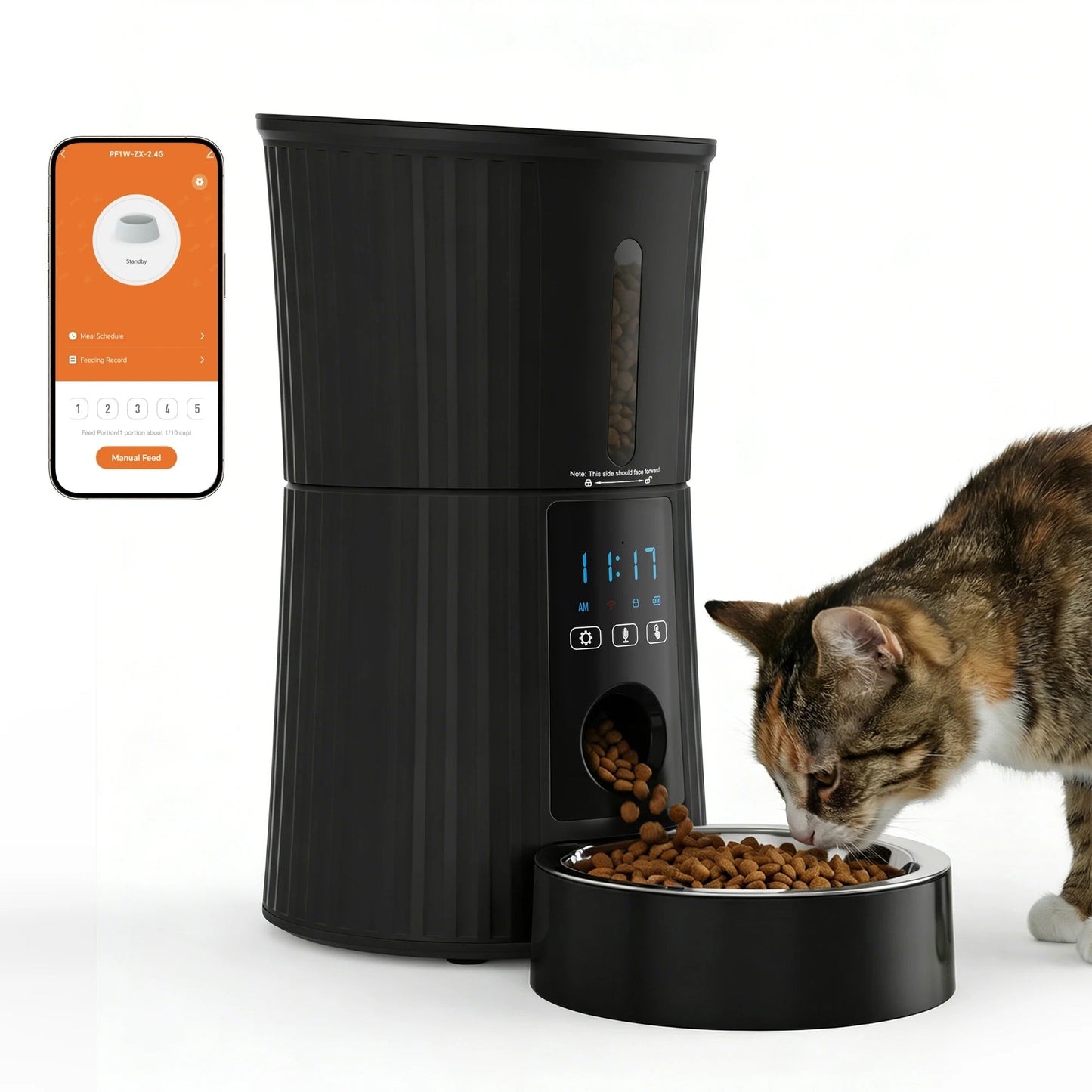 JHK 4L Automatic Cat Feeder WiFi Timed Cat Food Dispenser with APP Control Dual Power Supply Indoor Programmable Pet Feeder luxecrown.co.uk