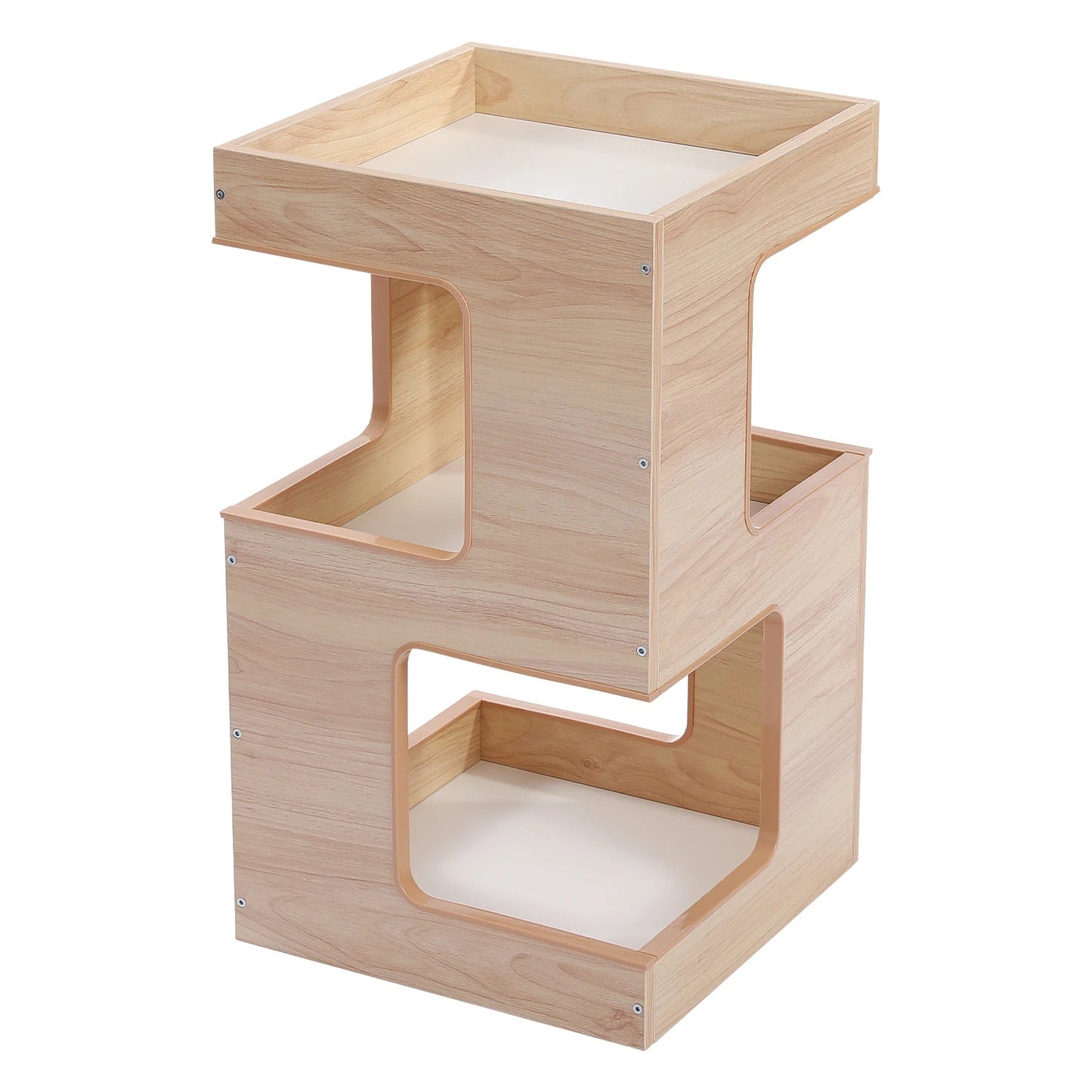 Wood Cat Condo House Bed with Removable Soft Mats Modern Cat Tree Tower with Scratching Pad Cat Scratcher Furniture Kitten Toys luxecrown.co.uk