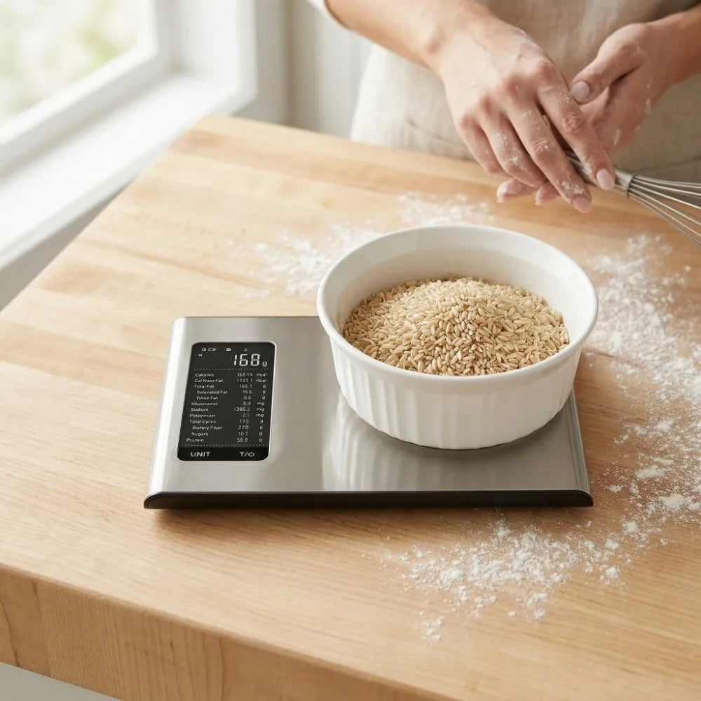 Stainless Steel Smart Nutrition Food Scale Free App with 19 Nutrients Tracking Smart Digital Kitchen Scale luxecrown.co.uk