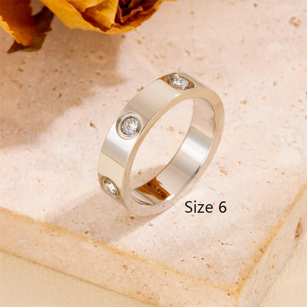 Luxury Stainless Steel Crystal Charm Bangle/Ring for Women Gold Color Non Tarnish Cuff Bracelet Jewelry Set Gift Party Streetsharks