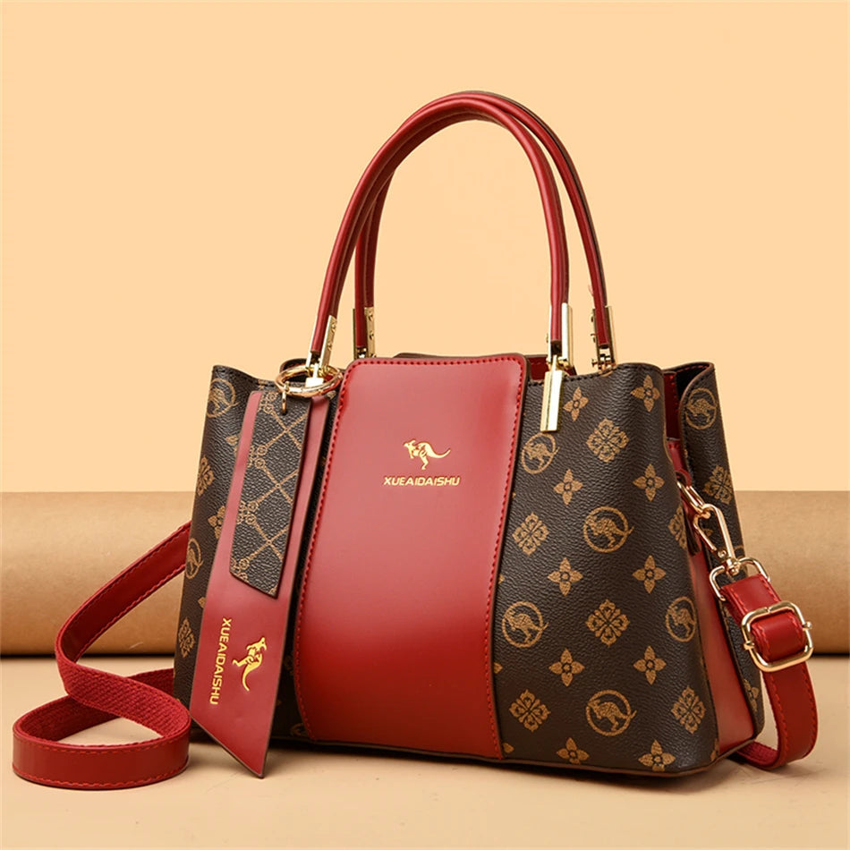 Luxury Handbag Fashion Print Large Capacity Soft Leather Women Shoulder Crossbody Bag Leisure Designer Ladies Purses and Handbag luxecrown.co.uk