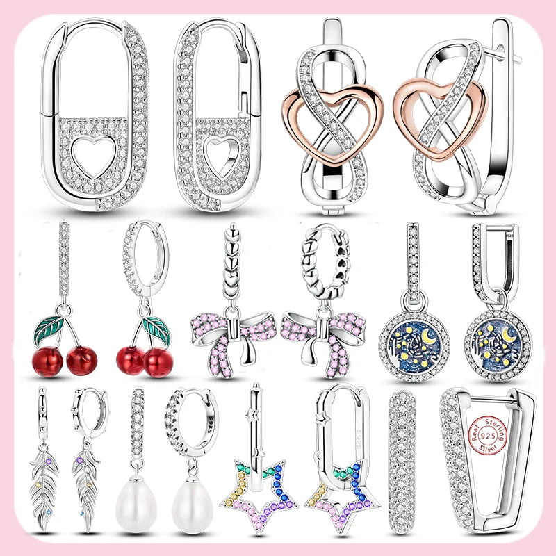 2025 Original 925 Sterling Silver Hoop Earring Zirconia Irregularity Stud Earring For Women Engagement Birthday Jewelry Gift Streetsharks