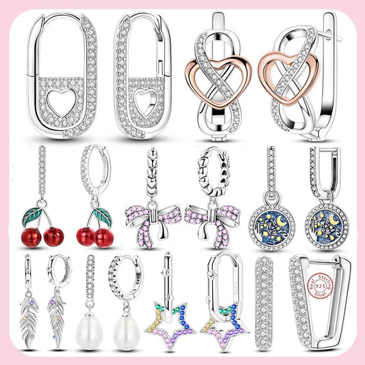 2025 Original 925 Sterling Silver Hoop Earring Zirconia Irregularity Stud Earring For Women Engagement Birthday Jewelry Gift Streetsharks