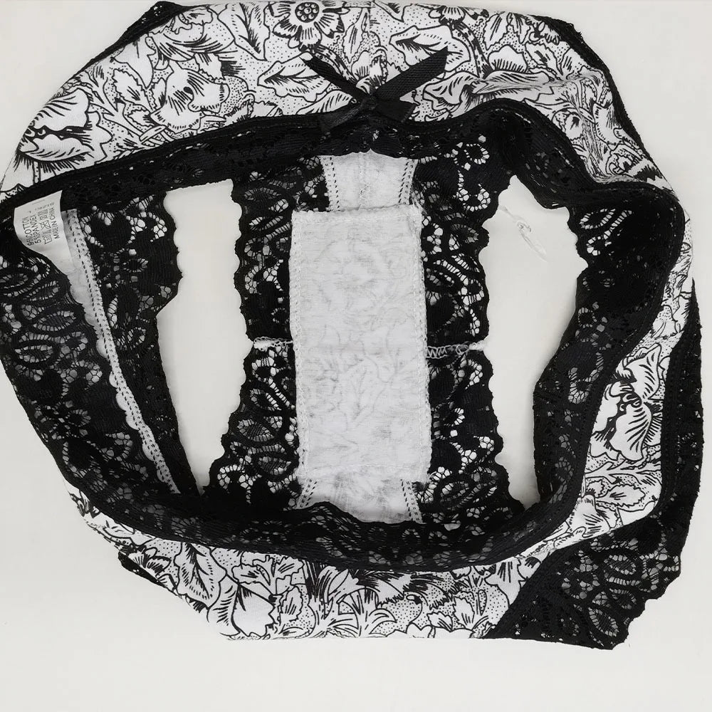 Sexy Lace Women Panties Cotton Underwear Girls Bow Briefs New Ladies Bikini 5 Pcs/set Streetsharks